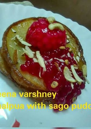 A picture of Sweet Malpua with sago pudding.