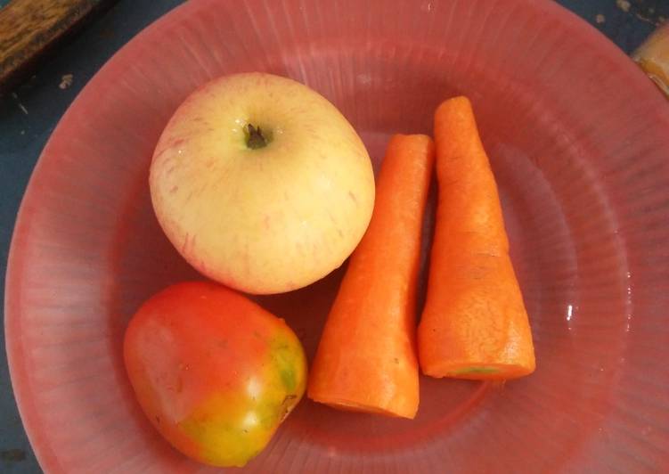 Langkah Mudah untuk Menyiapkan Jus 3diva(tomat,wortel,apel), Lezat
