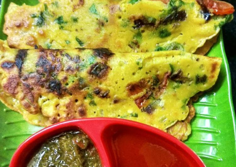 Recipe of Award-winning Besan chilla with vegetables