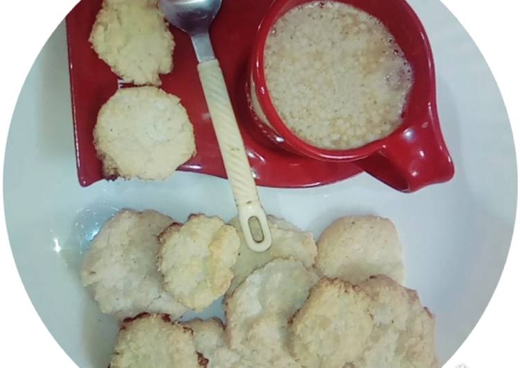 Coconut cookies with coffee