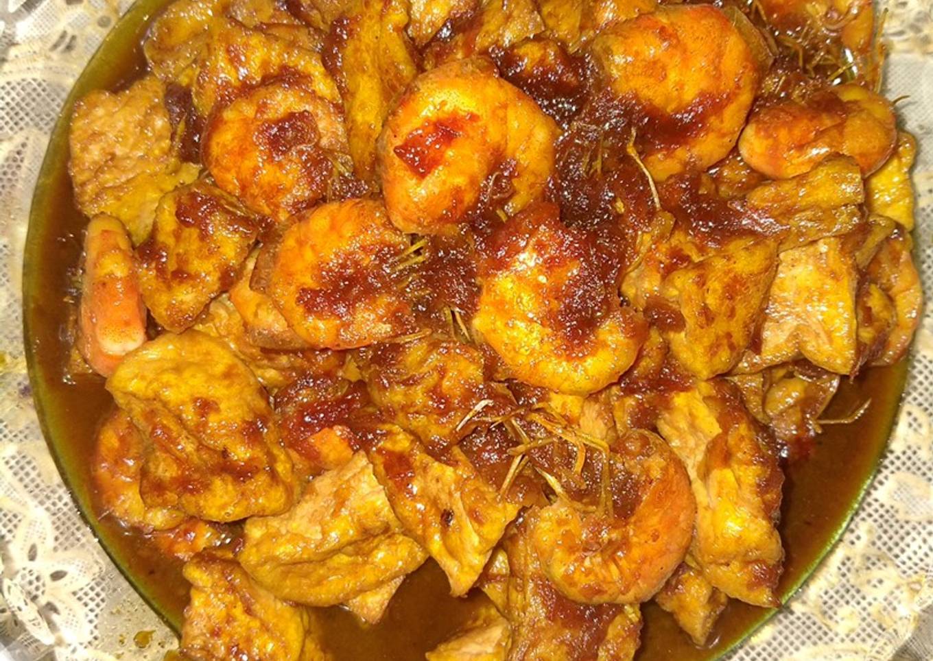 Udang + tahu kecap rica2