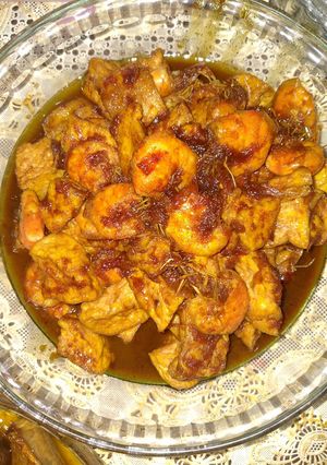 Foto resep Udang + tahu kecap rica2