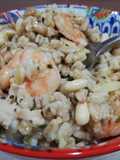 Insalata di farro pesce spada,gamberetti e pinoli