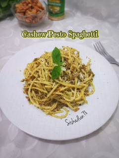 Foto resep Cashew Pesto pasta Spaghetti