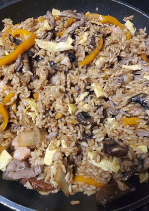 Una foto de Arroz a mi estilo chino