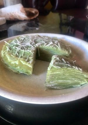 Foto resep Mile crepes green tea cheese