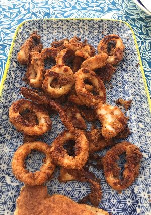 A picture of Oven ‘fried’ squid.