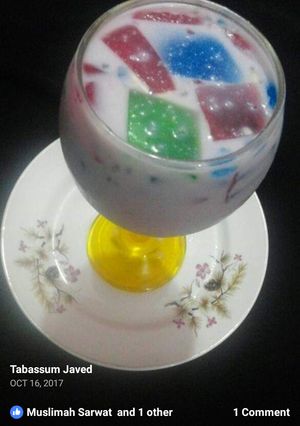 A picture of Milk tukmalanga jelly ka sharbot.