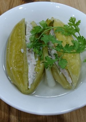 Hình của món Canh khổ qua nhồi cá thác lác.