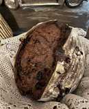 Pan de Chocolate, Nueces y Pasas con harina de Espelta y Masa Madre