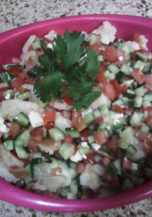 صورة لوصفة فتوش بالجبنة🍲
