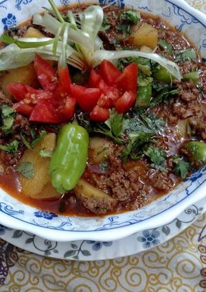 A picture of Aloo Keema.