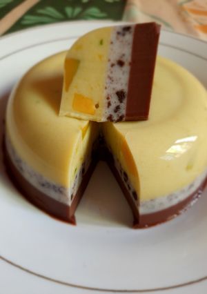 Foto resep Puding alpukat lapis oreo coklat