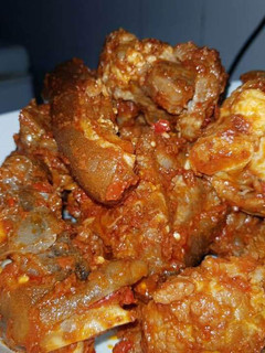 A picture of Peppered goat meat.