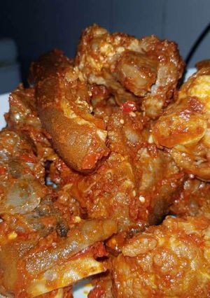 A picture of Peppered goat meat.