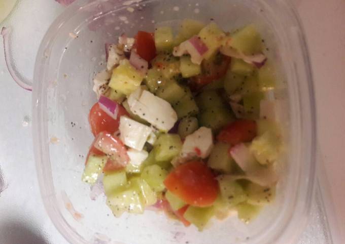 Steps to Prepare Perfect Cucumber tomato feta salad