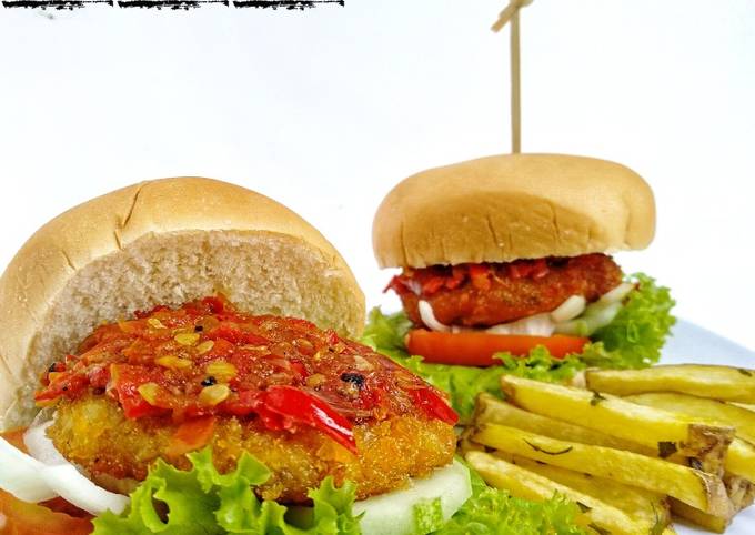 Cara bikin 131. Burger Tuna Balado khas Minang Cara bikin 131. Burger Tuna Balado khas Minang