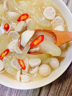 大黃瓜燴魚丸 的食譜成品照片