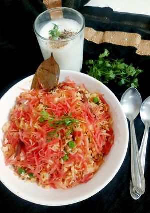 A picture of Carrot pulav.