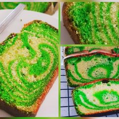 A picture of Marble Pandan Butter Cake.