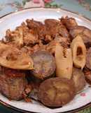 Cá mối kho măng, chuối xanh