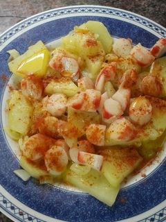 Una foto de 🇪🇸"Langostinos a feira/a la gallega españoles" sin gluten veganos 🦐