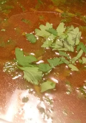 A picture of Tomato Saaru /Tomato Chaaru /Tomato Rasam/ Spicy Tomato Soup.