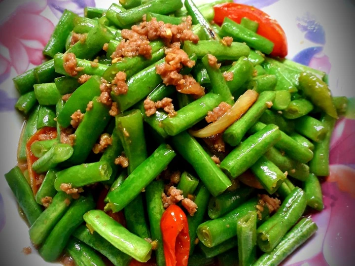 Langkah Mudah untuk Membikin Resep  Tumis Buncis Daging Cincang yang Enak Banget, Lezat