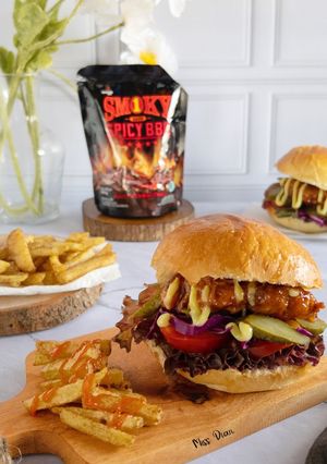 Foto resep Spicy Chiken BBQ burger