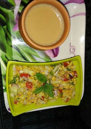 मसाला चाय विथ मूंग दाल चाट (Masala chai with moong daal chat recipe in hindi) रेसिपी मुख्य फोटो