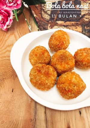 Foto resep MPASI 11 bulan+ bola nasi