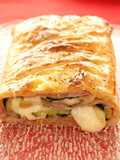 Rollo de hojaldre zucchini y jamón