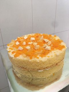 Hình của món Bánh bông lan trứng muối phô mai.