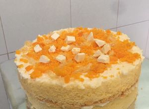 Hình của món Bánh bông lan trứng muối phô mai.