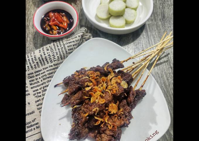 Resep: 144. Sate Daging Sapi (Panggang Grill Pan) Enak