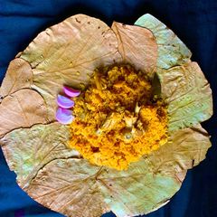 A picture of Nati style Chicken biriyani Karnataka style biriyani.