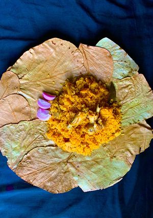 A picture of Nati style Chicken biriyani Karnataka style biriyani.