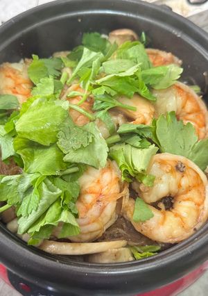 รูปของ กุ้งอบวุ้นเส้น เห็ดรวม