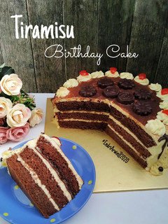 Foto resep Tiramisu Birthday Cake