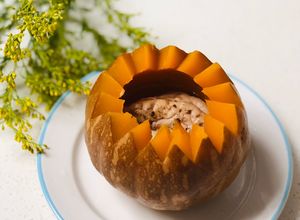 Hình của món Óc heo chưng bí đỏ - Món ăn cho bé.