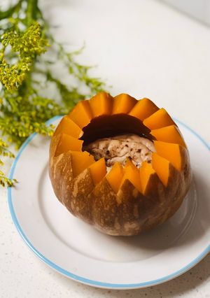 Hình của món Óc heo chưng bí đỏ - Món ăn cho bé.