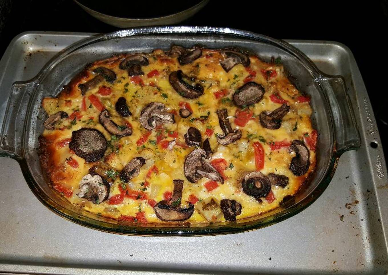 Sausage, egg and potato bake