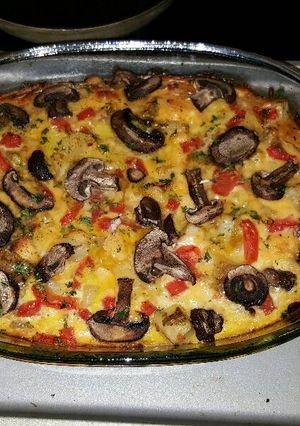 A picture of Sausage, egg and potato bake.