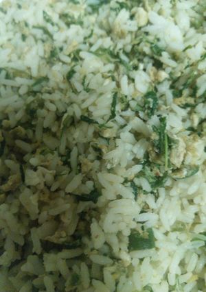 A picture of Methi egg rice.