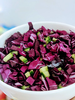 A picture of Purple cabbage salad.