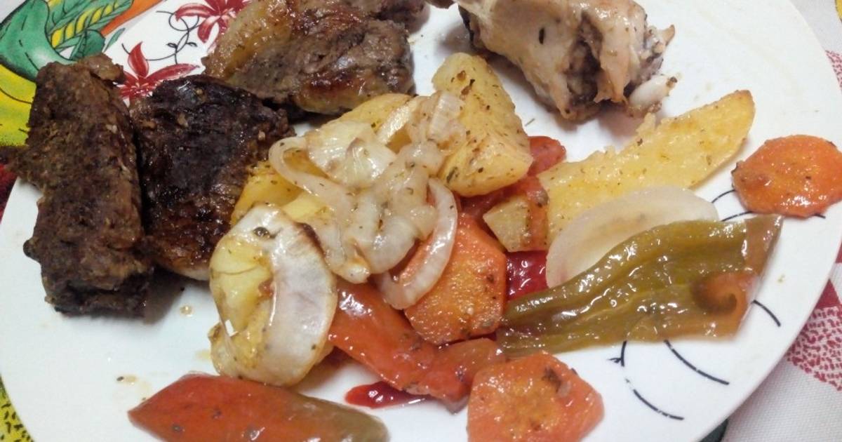 Carne \u0026 Verduras asadas al horno 👌😉😎 Receta de Cecii Bratz ♥ - Cookpad
