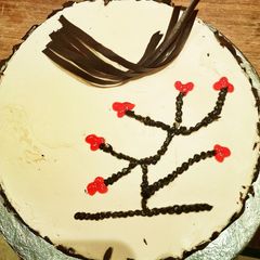 A picture of 3 colour Coffee cake.