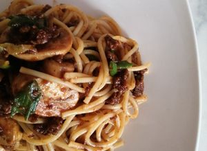 Una foto de Spaghetti con Boloñesa Veggie