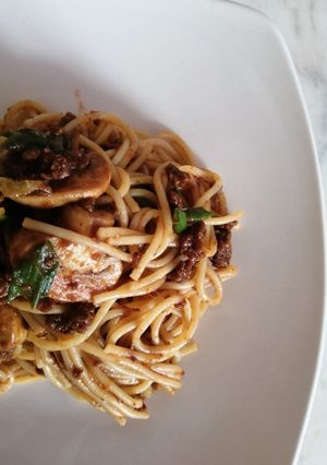 Una foto de Spaghetti con Boloñesa Veggie