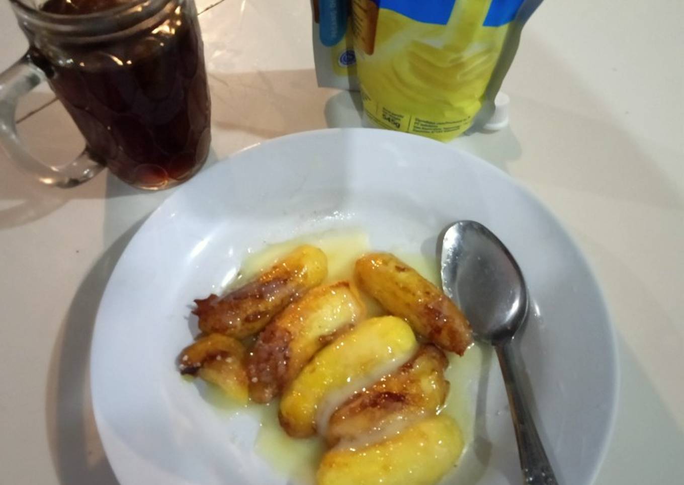 Pisang goreng susu